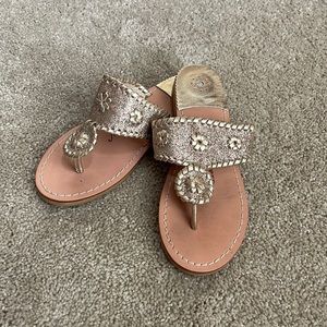 Girls gold sparkle Jack Rogers